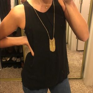 Dressy Black Tank with Necklace